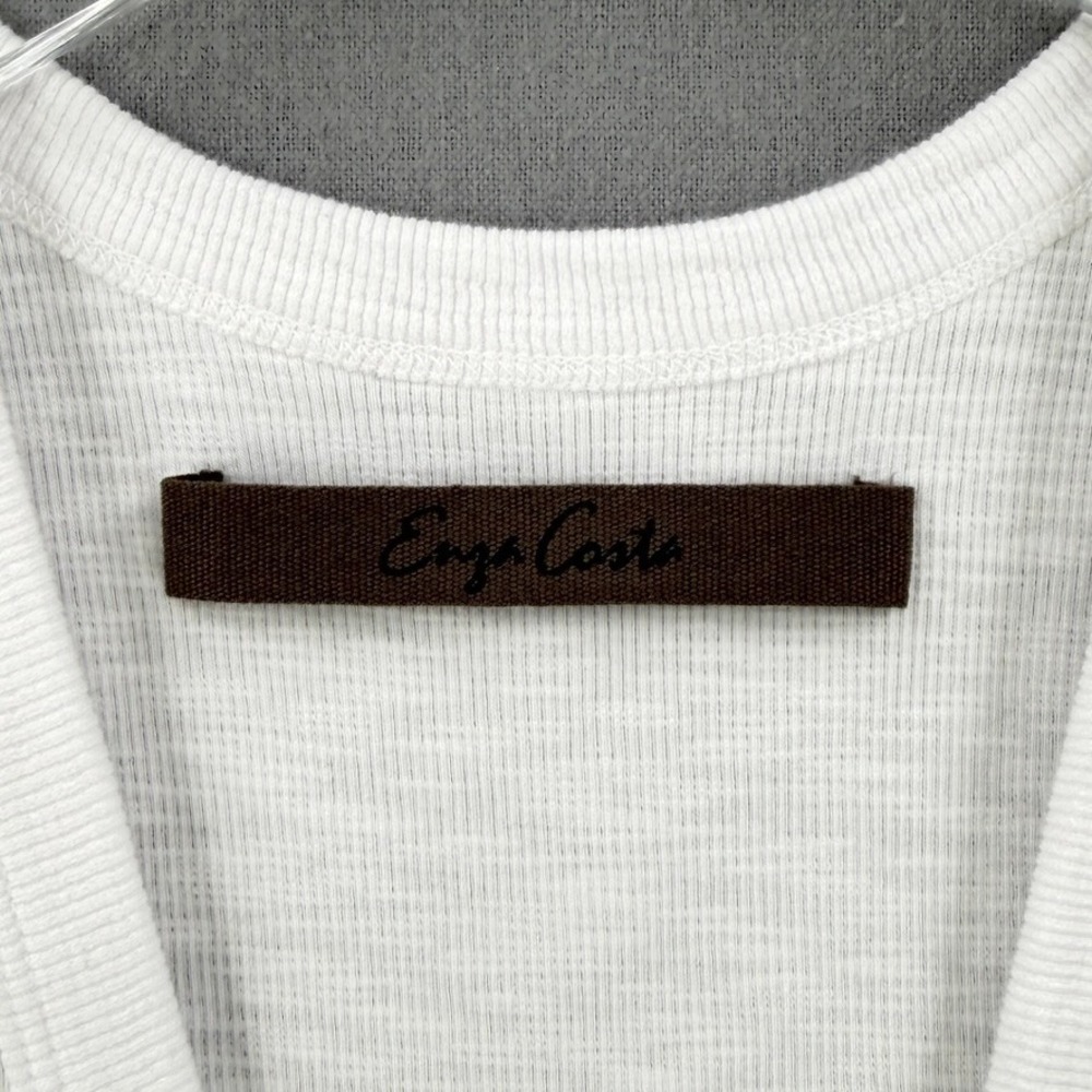 ENZA COSTA Textured Rib Sleeveless U Neck Tank Top Womens XS White Quite Luxury - Picture 12 of 16